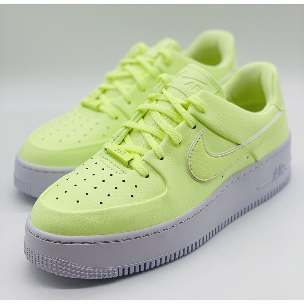 NEW Nike Air Force 1 Sage Low Barely Volt White CJ1642-700 Women's Size 10